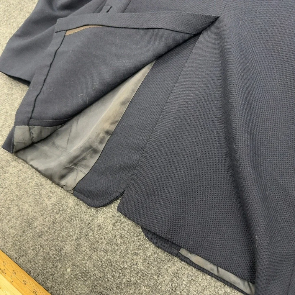Vintage Stanley Blacker Blazer Men Navy‎ Blue Wool Crest Gold Buttons Preppy